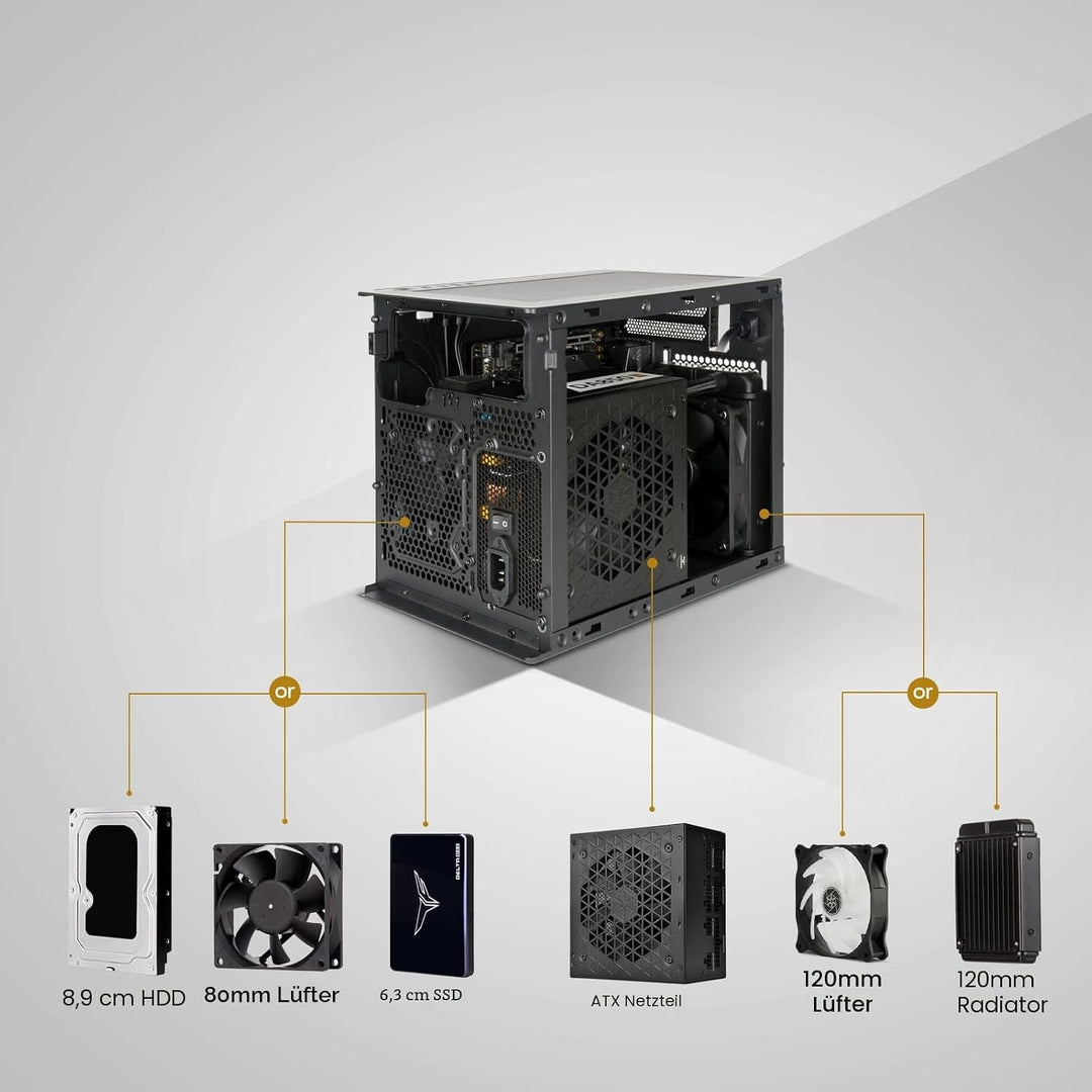 SilverStone Technology SUGO 16, weiss, Mini-ITX-Cube-Gehäuse ganz aus Stahl, SST-SG16W (weiss)