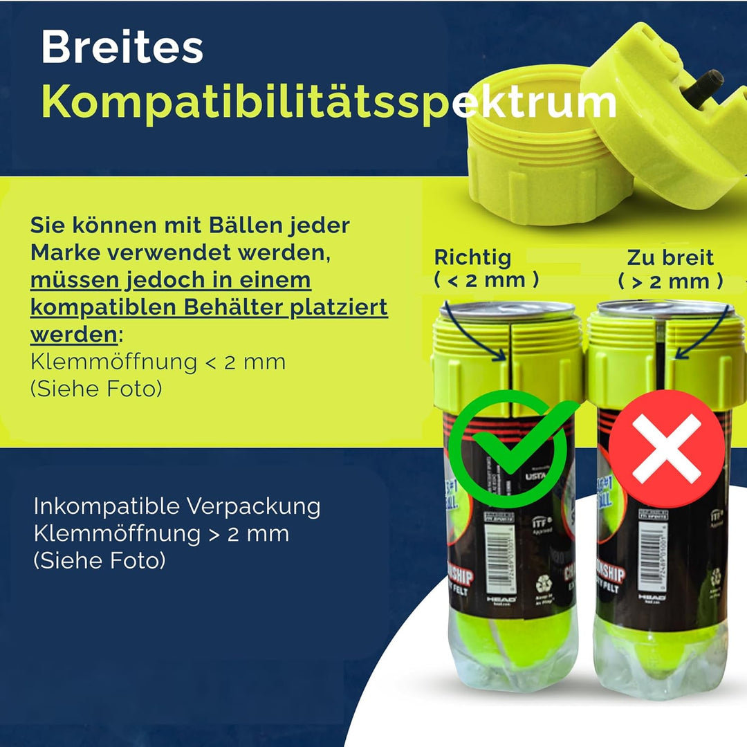 BALL RESCUER - Verwandelt Padel oder Tennisballbehälter in einen 30 psi Druckluftbehaelter - Geeigne