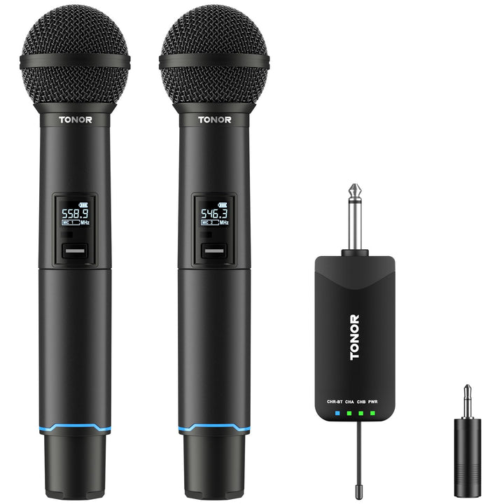 TONOR Mikrofon Kabellos, Bluetooth Wiederaufladbares Funkmikrofon, Metall UHF Drahtloses Mikrofon Se