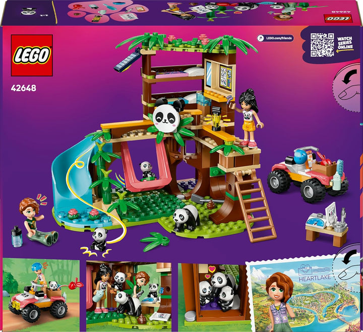 LEGO Friends Panda-Pflegestation - Spielzeug mit Panda Schutzgebiet - Tierspielset mit Baumhaus, Qua