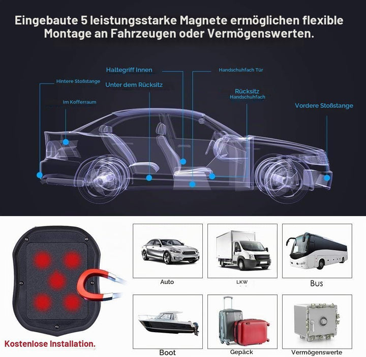 Winnes 4G TK905 Magnetischer GPS-Tracker für Auto, Wohnmobil und KFZ,Einfache Installation, Live-Tra