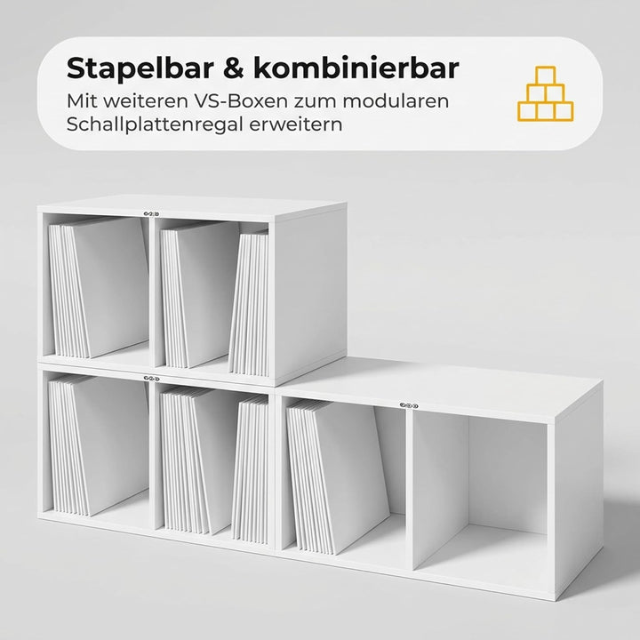 Zomo VS-Box 200 Vinyl Aufbewahrungsbox - 705 x 335 x 370 mm - Weiss - MDF Holz - Regal für Schallpla