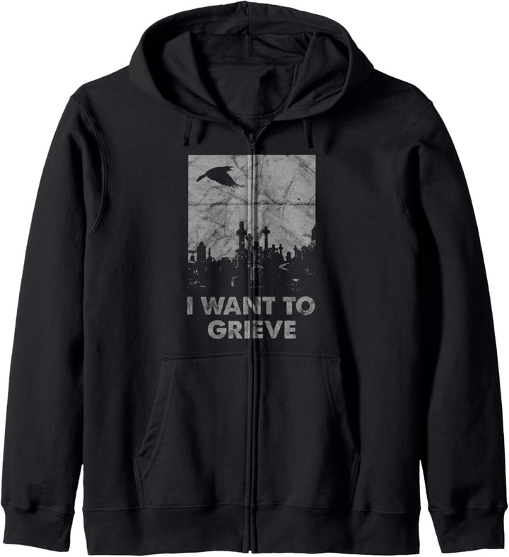 Occult Gothic I Want To Grieve Believe UFO Satan Witch Black Kapuzenjacke