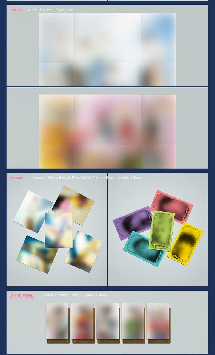 Big Hit Ent. TXT - Chaos Chapter : Fight OR Escape Album+Extra Photocards Set (Fight+Escape ver. Set