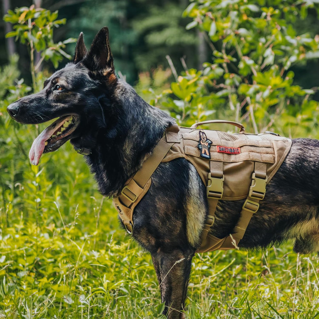 OneTigris Anti Zug Hundegeschirr Grosse Hunde, AIRE MESH Taktisches Geschirr mit 2 Griff &amp; 3 D-Ringe