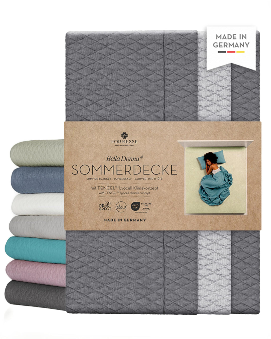 Formesse Bella Donna Sommer- und Tagesdecke hellanthrazit, 220x260 cm Hellanthrazit 220x260 cm, Hell