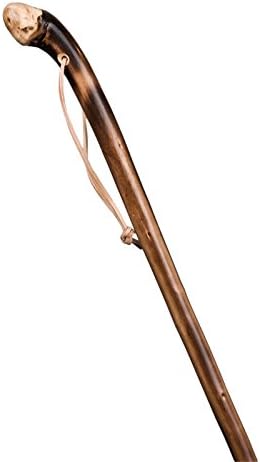 Stock-Fachmann Wanderstock Naturwurzel geflammt mit Lederschlaufe 110.0