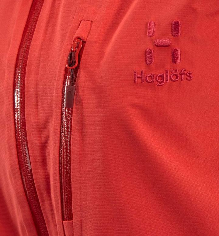 Haglöfs Skijacke Frauen Niva Jacket wasserdicht, winddicht, atmungsaktiv XL Rot (hibiscus red/Brick