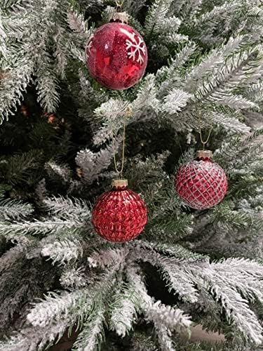 MC-Trend 12er Set edle Luxus Glas Weihnachtskugeln Ø 6cm Weihnachtsbaum Kugeln Christbaumkugeln Weih