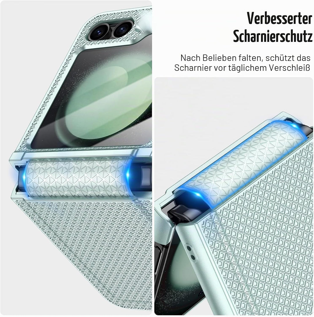 Doeshine for Samsung Galaxy Z Flip 5 Hülle mit Scharnierschutz &amp; Displayschutzfolie, Rutschfester Te