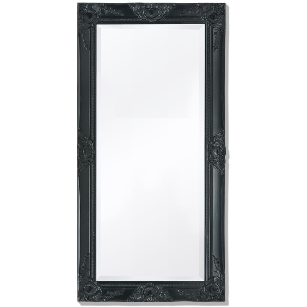 vidaXL Wandspiegel Garderobe Spiegel Badspiegel Antik Barock 100x50 cm Schwarz, Schwarz