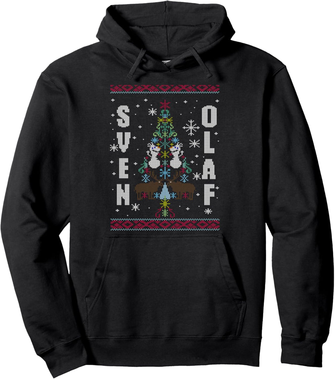 Disney Frozen Sven And Olaf Holiday Pattern Pullover Hoodie