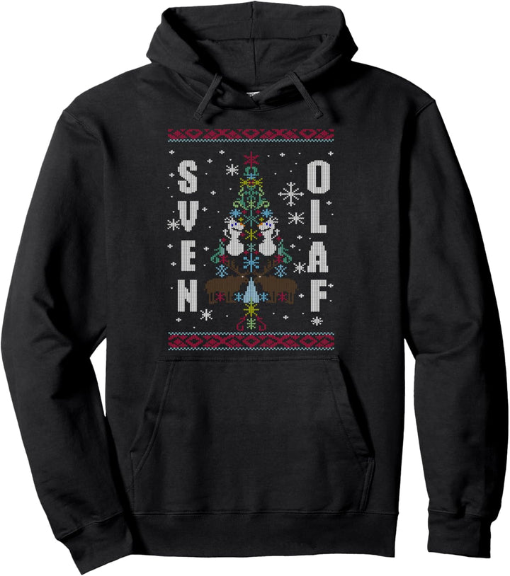 Disney Frozen Sven And Olaf Holiday Pattern Pullover Hoodie