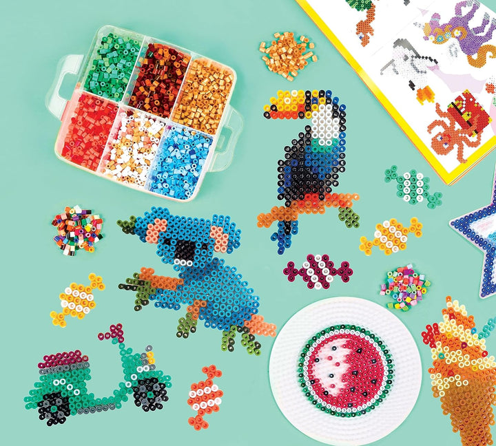 Hama Perlen 3509 Geschenk-Set Bauernhoftiere mit ca. 2.000 bunten Midi Bügelperlen mit Durchmesser 5