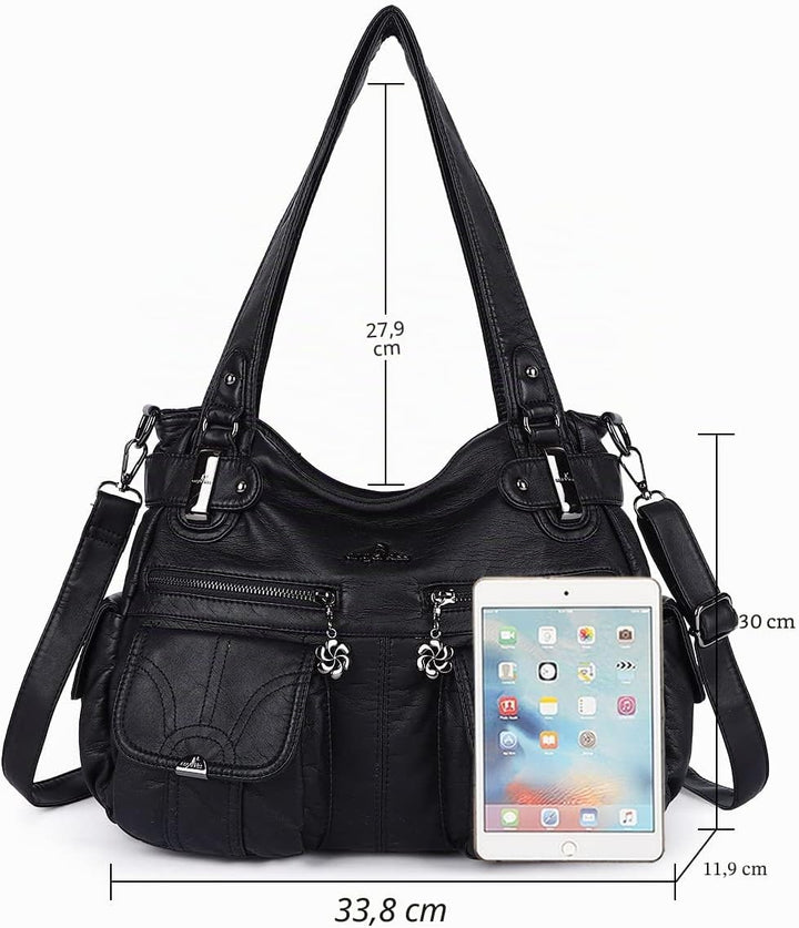Angel Kiss Damen Handtasche Gurt Tote-Hobo-Crossbody 1-1#schwarz, 1-1#schwarz