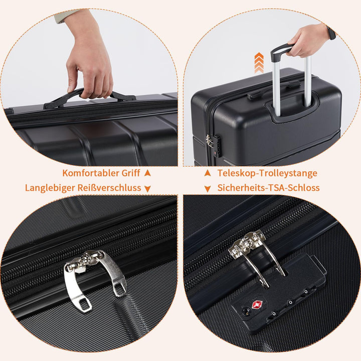 DUMOS 3tlg. Hartschalenkofferset Hard Shell Basic Hartschalenkoffer Trolley Koffer offerset Gepäck R