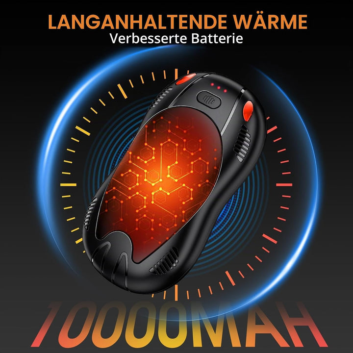 FANDLISS Handwärmer Elektrisch,Taschenwärme mit 10000mAh, Zweiseitige Heizung,Magnetische 2er-Pack,U