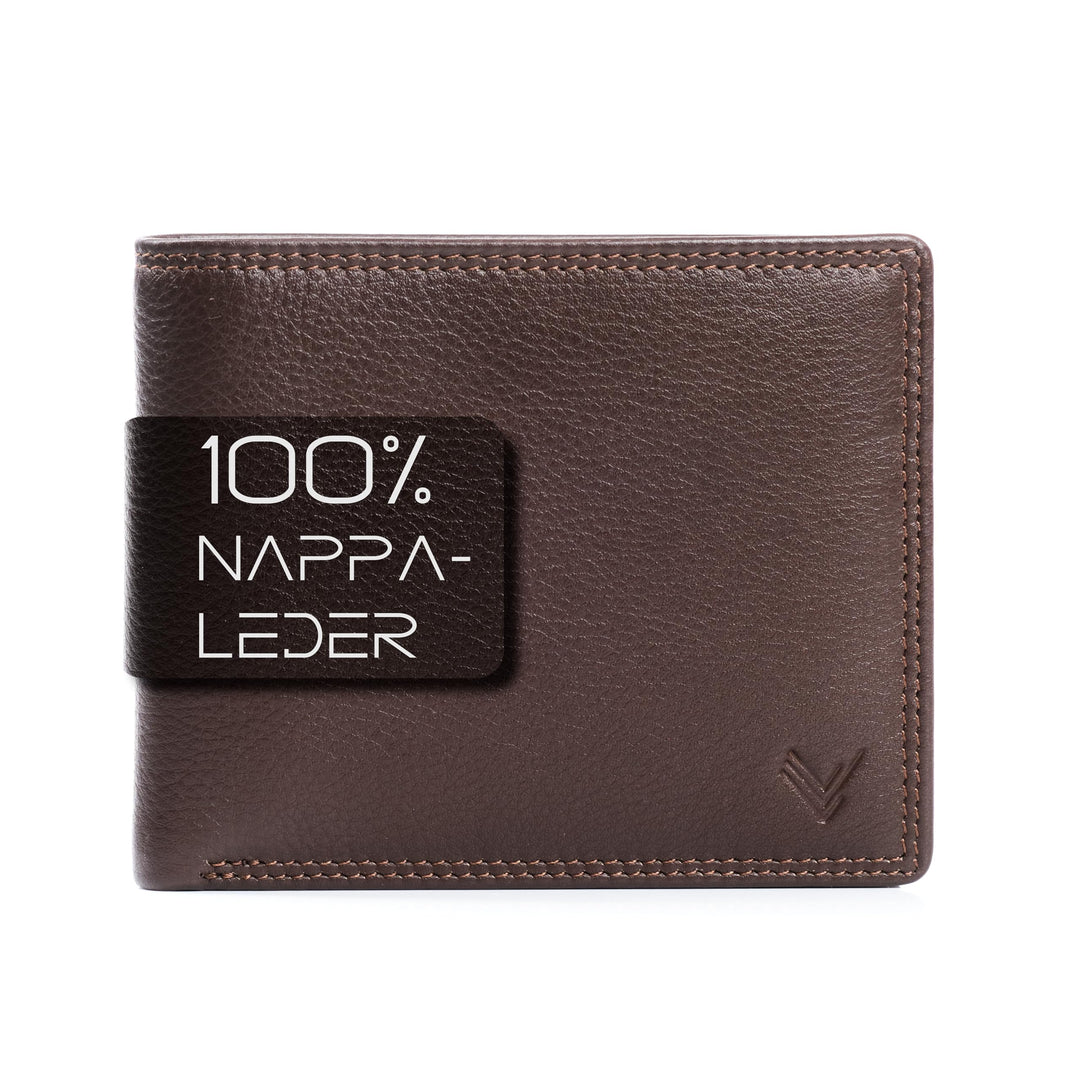 Lavalen Geldbörse Herren Leder mit RFID Schultz - Portmonee Herren mit Münzfach - Wallets for Men -