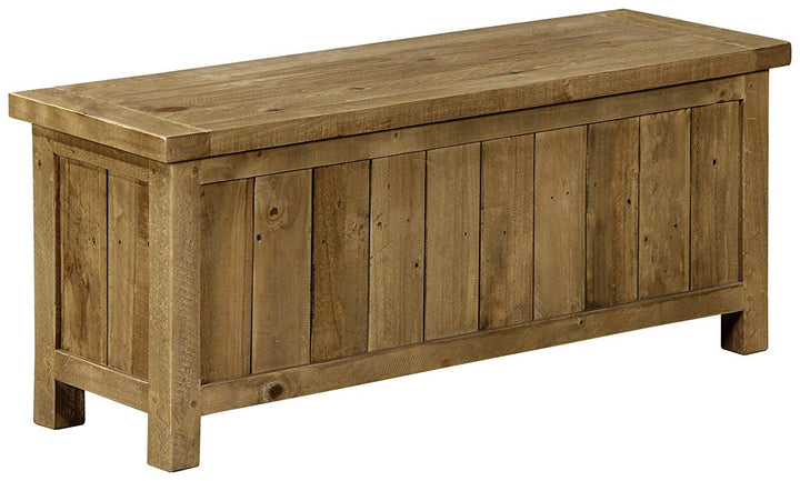 Julian Bowen Aspen Bank mit Stauraum, grob behauene Kiefer, 110x35x45 cm