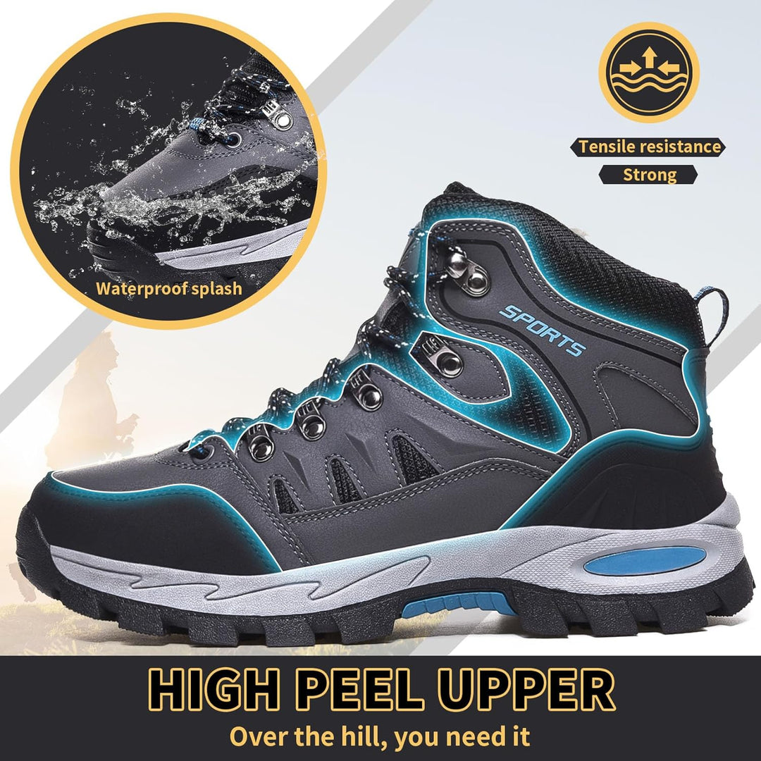 Littleplum Herren Winterschuhe Warm Gefüttert Outdoor Camping Wanderschuhe Herren Wasserdicht Trekki