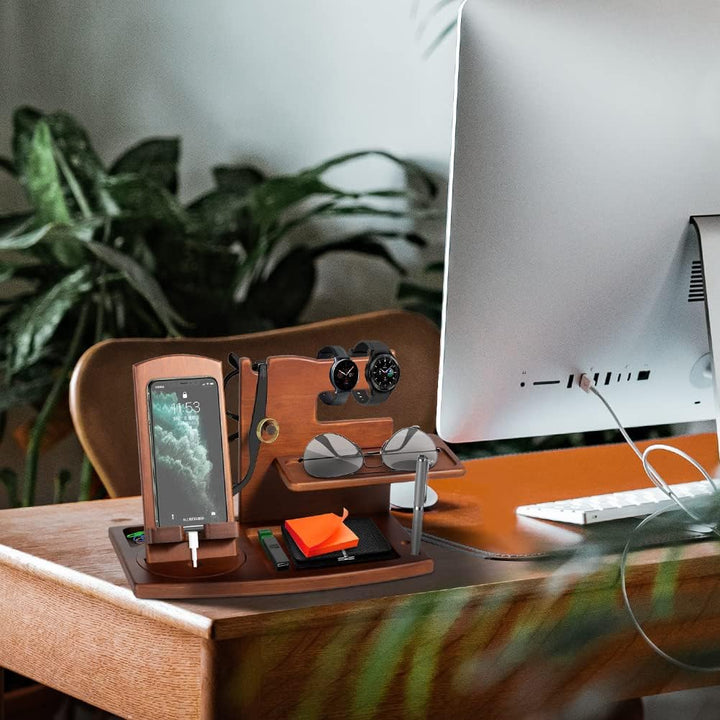 1STKER Weihnachten Geschenke für Männer Geburtstag Holz Telefon Dockingstation Geschenke für Papa Na