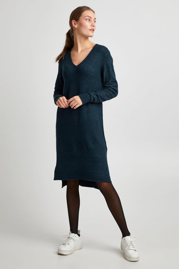 OXMO OXIda Damen Strickkleid Feinstrickkleid Kleid M Total Eclipse Melange (1940101), M Total Eclips