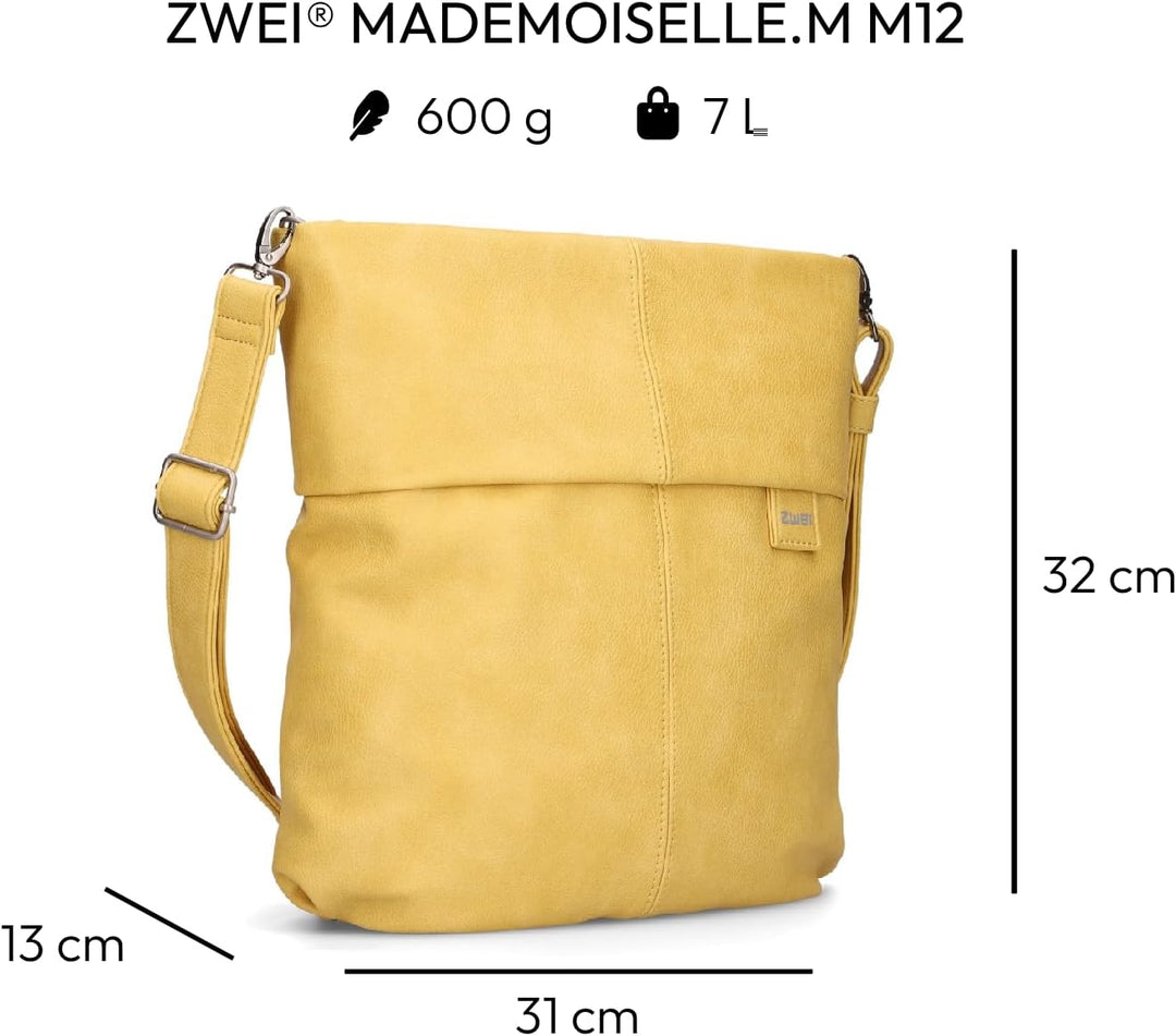 Zwei MADEMOISELLE M12: Elegante A4 Handtasche aus Glattem Kunstleder - Sicherer Verschluss, Vielseit