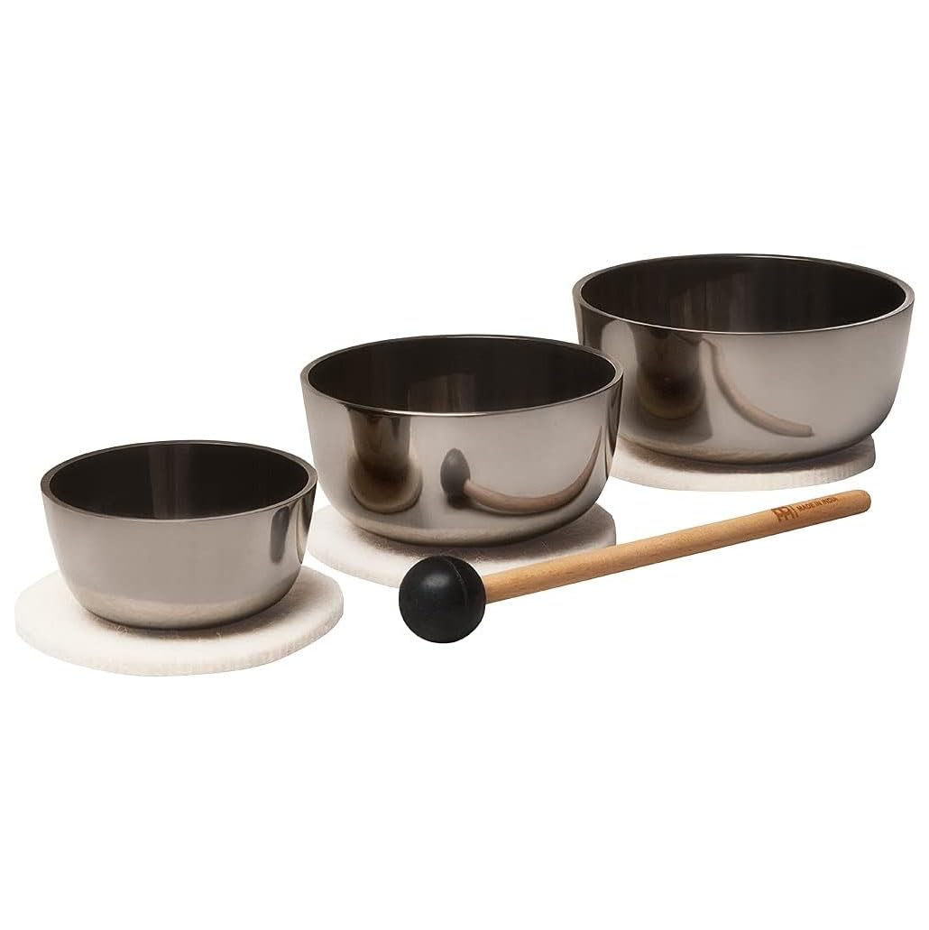 Sonic Energy Nagi Klangschalen Set – 3-teilig, stehend – Für Meditation, Yoga & Achtsamkeit – Inkl.
