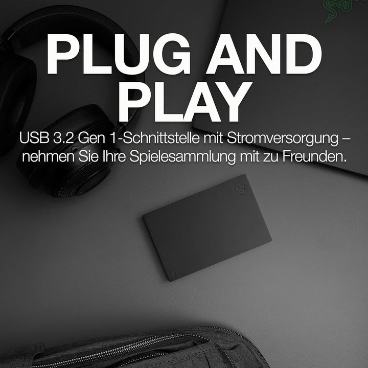 Seagate FireCuda Gaming HDD 1TB, tragbare externe Festplatte, PC Gaming, USB 3/2, inkl. 3 Jahre Resc