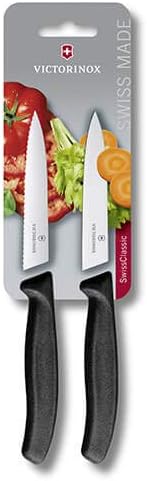 Victorinox Swiss Classic, Tomaten- und Gemüsemesser-Set, 2teilig, Extra Scharfe Klinge, Kunststoffgr