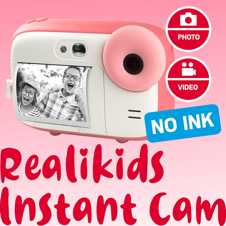 AGFA Photo Realikids Instant Cam + 3 Rollen Thermopapier, ATP3WH – Sofortbildkamera für Kinder, LCD-