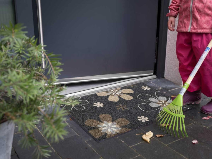 Salonloewe Fussmatte waschbar Florentina 50x75 cm Eingangs-Matte Fussabtreter Blumen Design Sauberla