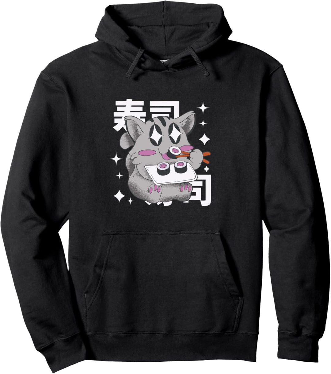 Japanische Katze Japanischer Stil Sushi Kawaii Pullover Hoodie