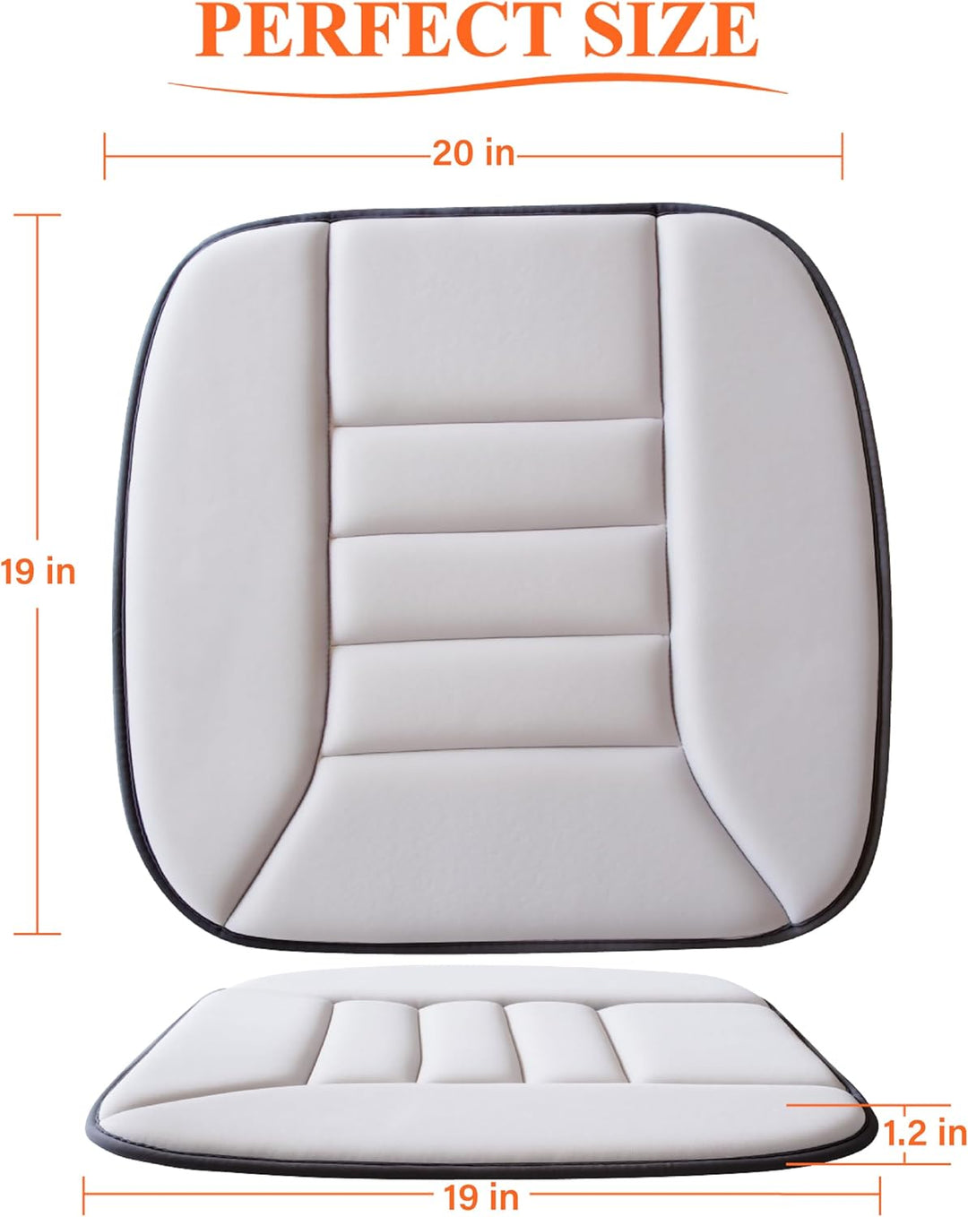 kingphenix Auto Sitzkissen mit 3,0 cm Komfort Memory Foam Sitzkissen für Auto und Bürostuhl - Hellgr