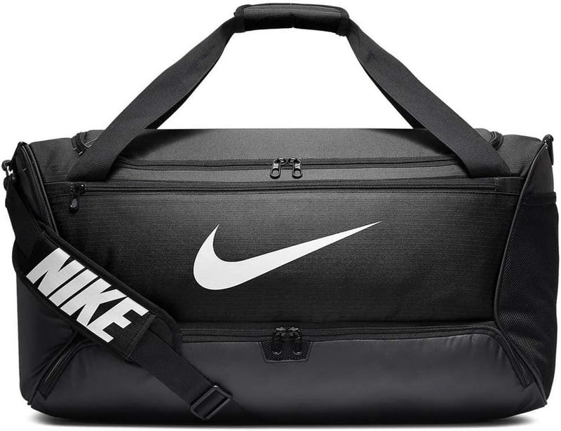 Nike Brasilia (Medium) Trainingstasche, Black/Black/White, 64 x 30 x 30 cm Single, Single