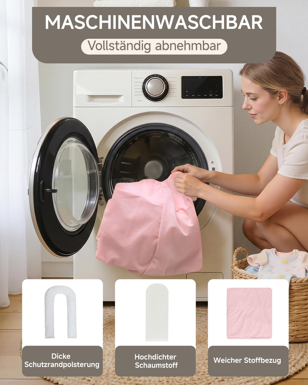 Babynest Neugeborene 95x56cm,Vollständig Abnehmbar Nestchen Baby,0-6 Monate | Babynestchen Neugebore