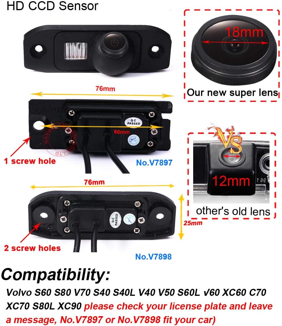 1280 * 720 Pixels 1000 TV Lines Auto Rückfahrkamera Einparkkamera Kamera Einparkhilfe Replacement fo