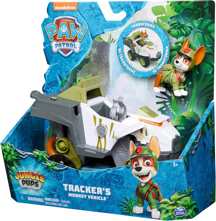 PAW PATROL Jungle Pups - Affen-Fahrzeug mit Tracker-Figur (Basis Fahrzeug), Spielzeug für Kinder ab