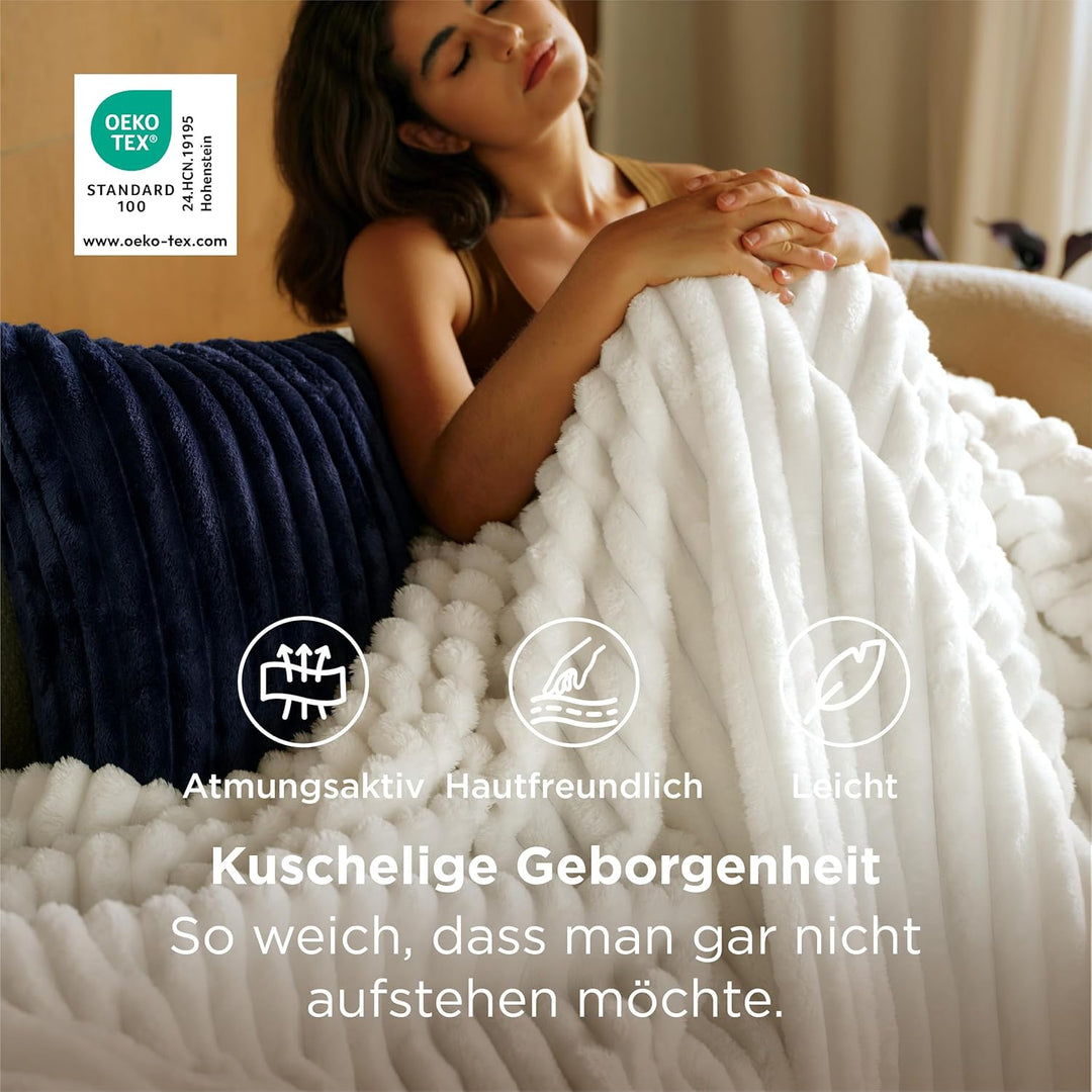 Bedsure Kuscheldecke Flauschig Decke Fleecedecke – Weiche Warme Grobe Korddecke Gemütlicher Überwurf
