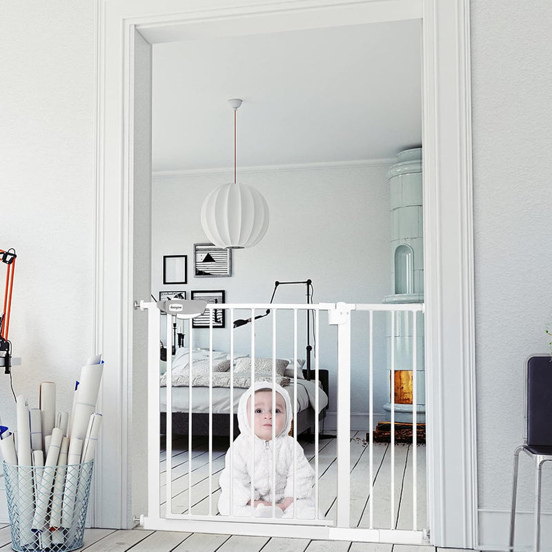 NAIZY Türschutzgitter für Kinder, Treppenschutzgitter N Stop Safety Gate mit Ohne Bohren und Metall