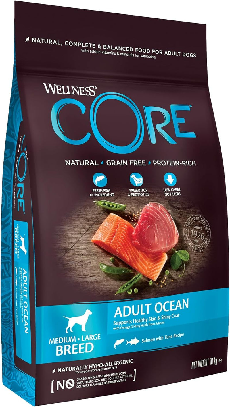 Wellness CORE Adult Ocean, Hundefutter trocken für gesunde Haut & glänzendes Fell, getreidefrei, mit