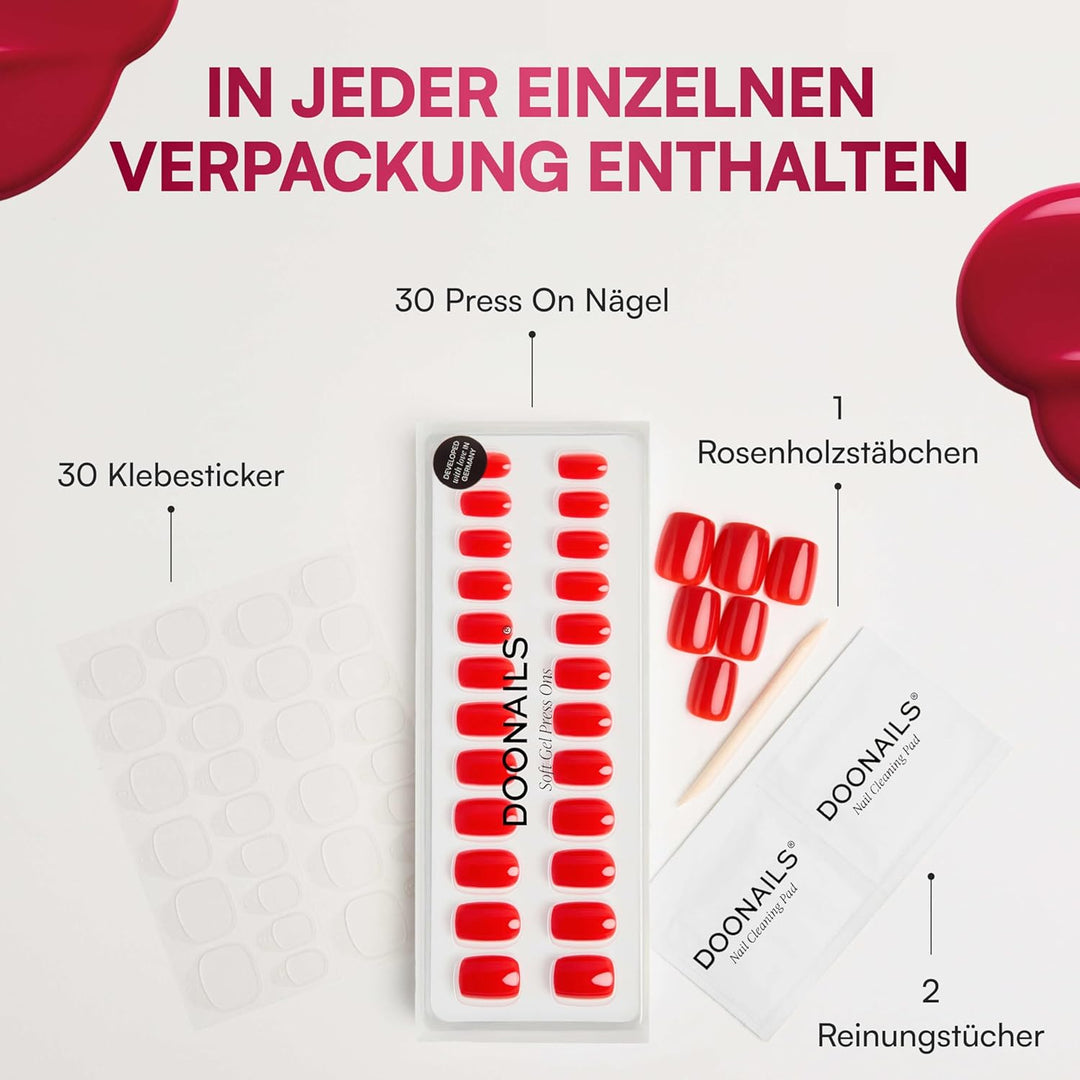 DOONAILS Soft Gel Press On Nails 30er Set Latte Short Square Form Beige Nägel zum Aufkleben Full Cov