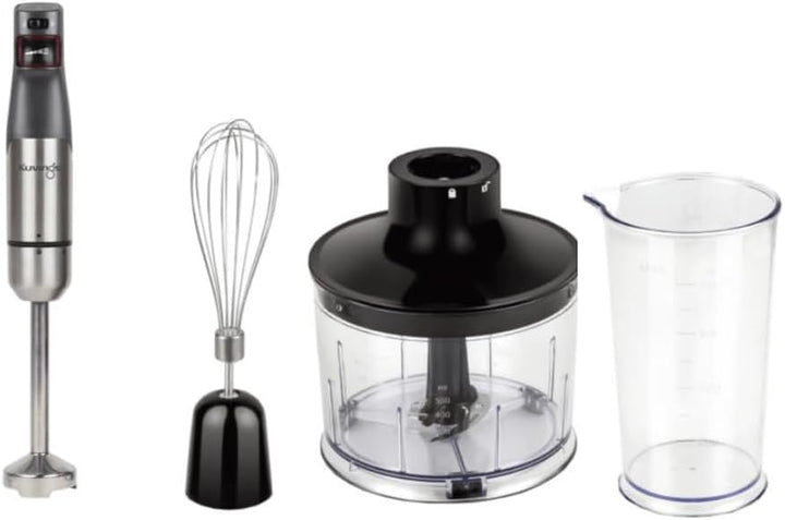 Kuvings 4-in-1 MIXPRO1000 Elektrischer Stabmixer aus Eco Edelstahl, 100W Pürierstab, Sicherheitshebe