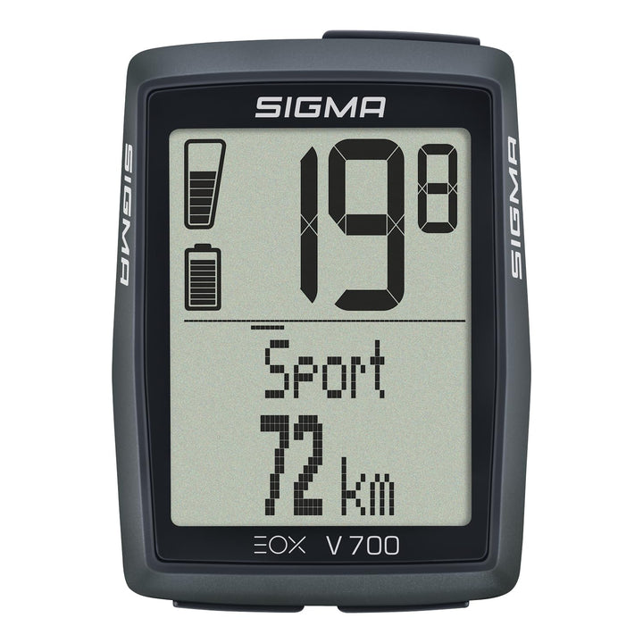 SIGMA EOX View 700 | E-Bike Fahrradcomputer inkl. Over CLAMP Butler | wasserfester Fahrradcomputer f
