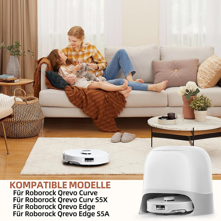 28 Stück Zubehörset für Roborock Qrevo Curv/Qrevo Edge Staubsauger Roboter, Ersatzubehör 4 Hauptbürs