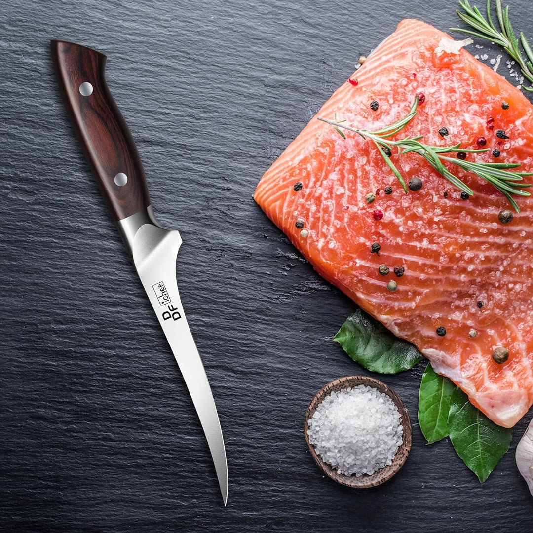 DDF iohEF Filetiermesser 18cm - Ausbeinmesser Profi Fischmesser für Fisch und Fleisch, Ergonomischer