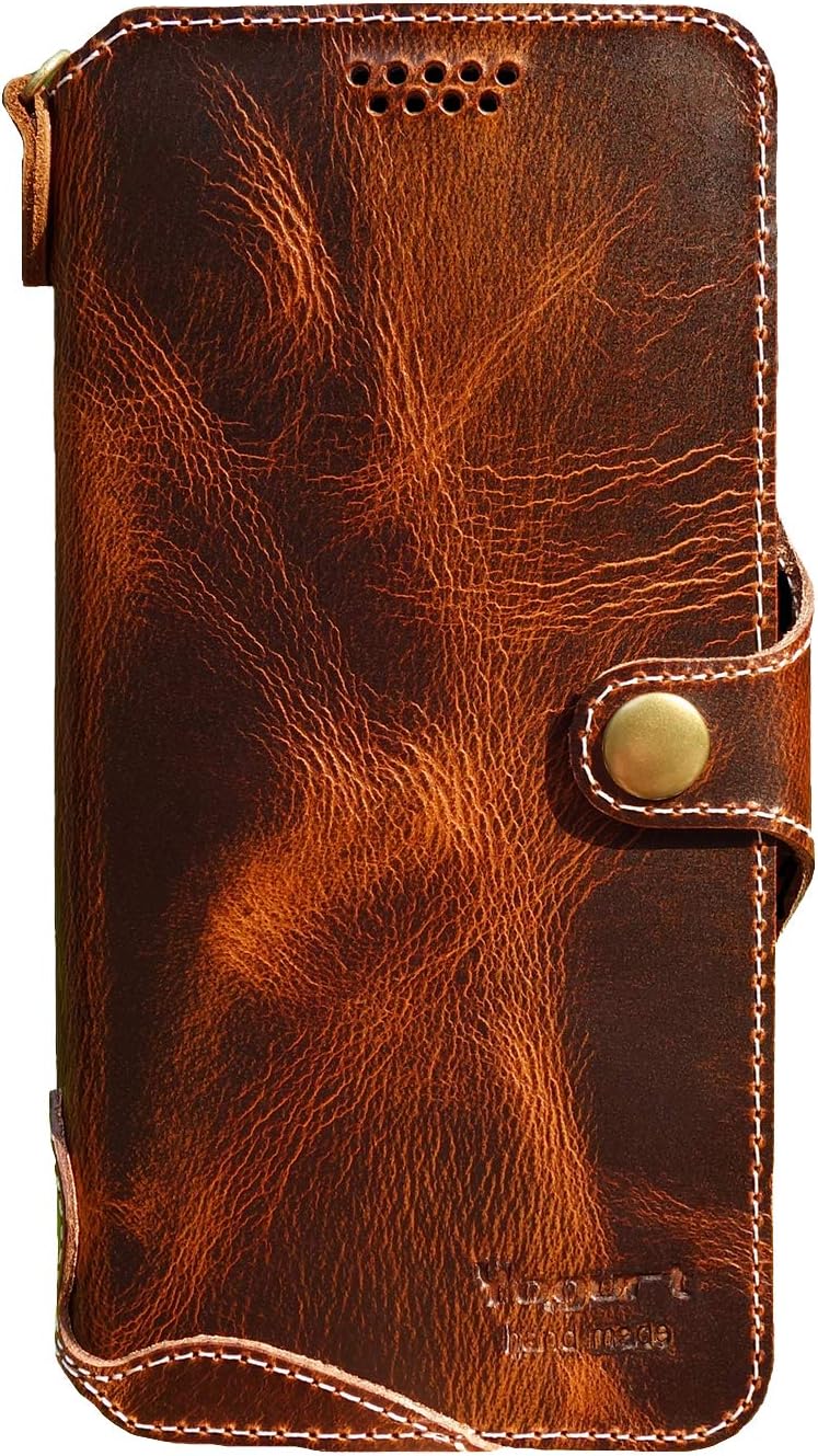 Yogurt Handyhülle für Samsung S21 5G, Hülle Echtleder Case Ledertasche Lederhülle für Samsung Galaxy