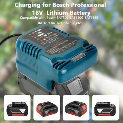 Ladegerät Ersatz für Bosch Professional 18V System Akku, Tragbares Mini Schnellladegerät mit LED Anz