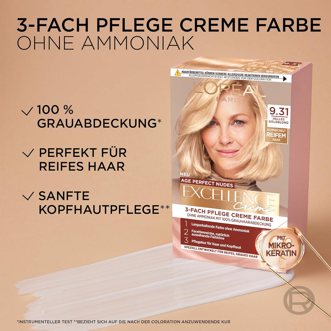 L'Oréal Paris Excellence Creme Age Perfect Nudes 10.13 Sehr Helles Strahlendes Blond