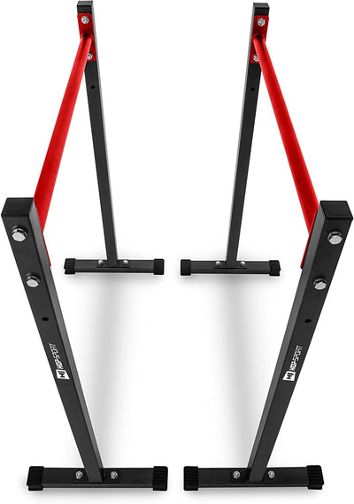 HS HOP-SPORT Dipstation Dip Ständer HS-D011 Dipper Station Klimmzug Barren Rack, Farbe: Schwarz